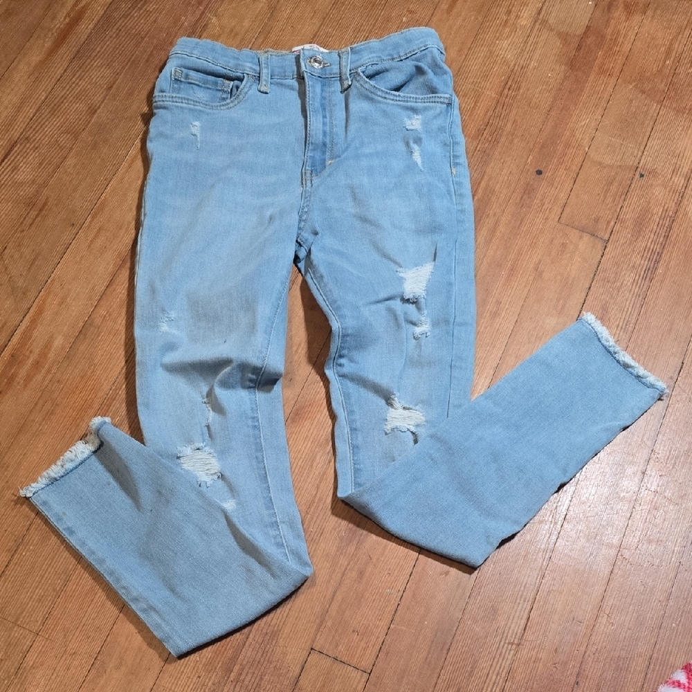 Levi's Blue Skinny Jeans with Raw Hem
